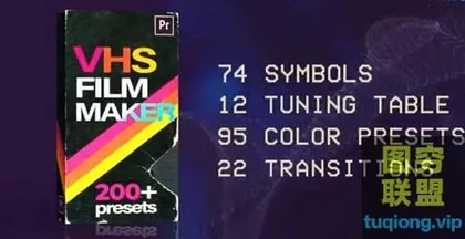 [PR预设]转场插件-200种复古怀旧老录像带VHS视觉效果PR预设 VHS Film Ma