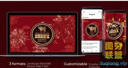 [AE模板]AE模板中国年动画包装模板 Chinese New Year Intro