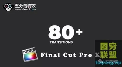 [FCPX插件]FCPX转场插件:80个简单纯色图形过渡视频转场