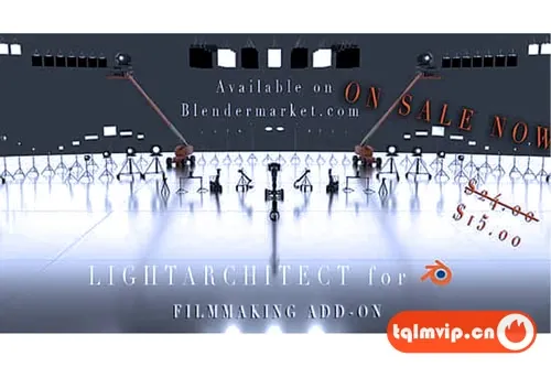 [Blender插件]电影舞台灯光道具摄像机三维模型预设 Lightarchitect V2.0