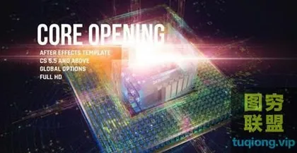[AE模板] 三维科技感核心Logo动画 CORE Opening