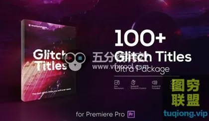 [PR预设]Pr基本图形-100个信号干扰画面破损文字标题PR预设动画 Glitch Tit