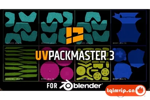 [Blender插件]高效且功能齐全的UV贴图打包UV Packmaster v3.2.0 Win/Mac/Linux