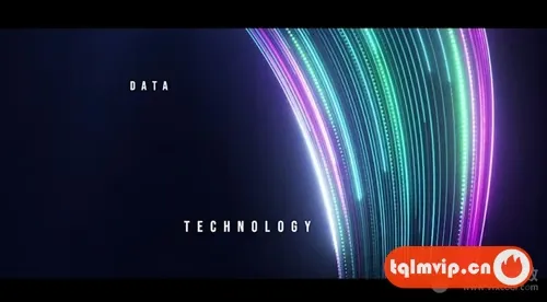 [AE模板]数字科技感发光线条流动文字标题开场片头 Digital Technology Opener