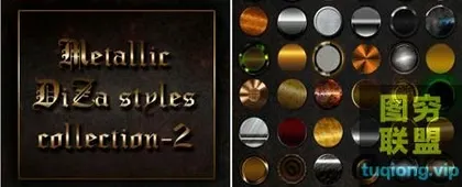 [PS插件]高级金属PS样式合集 Metallic DiZa styles V2