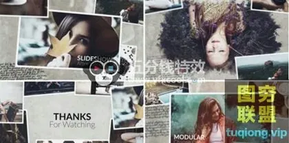 [AE模板]水墨遮罩回忆照片相册片头 Gallery Of Memories –