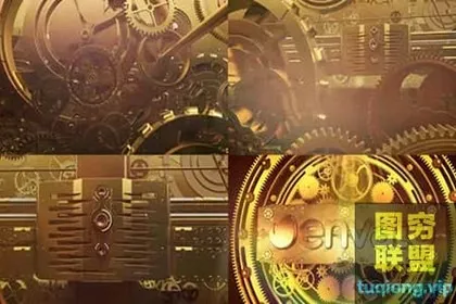 [AE模板]机械齿轮LOGO标志展示影视片头 Gears Cinematic Lo