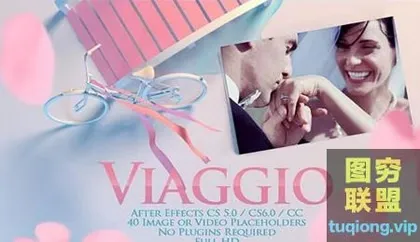 [AE模板]清新浪漫婚礼照片相册片头 Viaggio – Romantic Gal