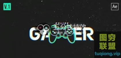 [AE模板]LOGO演绎 粒子背景游戏信号损坏Logo动画 Gamer Glitc