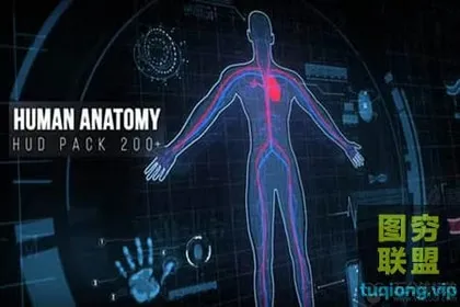 [AE模板]200种科技感人体UI界面HUD元素动画 Human Anatomy
