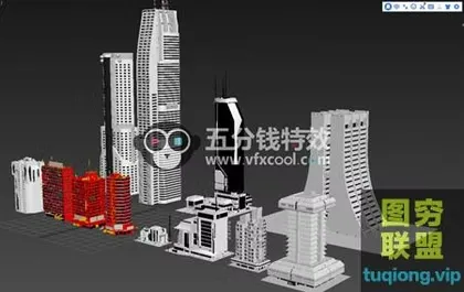 [MAYA插件]赛博朋克城市主体建筑模型 3damx maya c4d obj 等格式