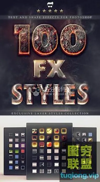 [PS插件]100 + Ps 金属字图层样式 Layer Styles Bundle – T