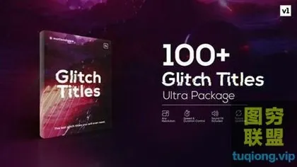 [AE模板]100组信号缺失文字模板vhs效果信号损坏Glitch Titles Pack