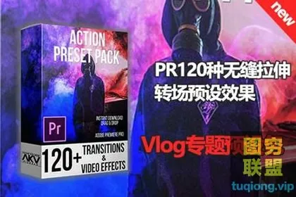 [PR预设-Vlog专题]120种无缝拼接行动摄像机摇移预设预设包