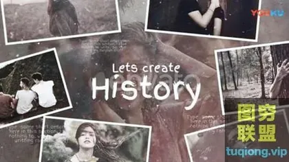 [AE模板] 历史回忆照片相册开场 Lets Create History