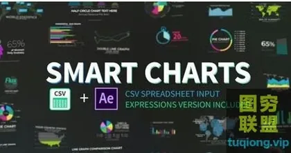 [AE模板]AE智能信息图标模板CSV图表