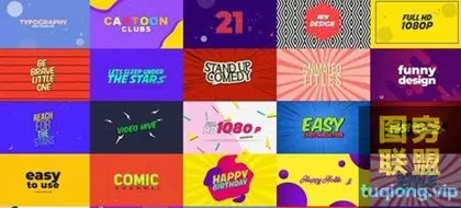 [AE模板]可爱卡通文字标题动画 Dynamic Cartoon Titles V