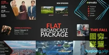 [AE模板] 简洁扁平化电视栏目包装片头 Flat Broadcast