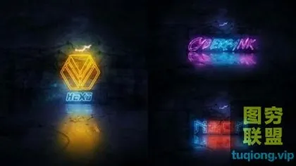 [AE模板]霓虹辉光特效logo模板neon-logo-reveal