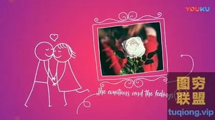 [AE模板]卡通情人节爱情浪漫相册片头 Valentine’s Day Today