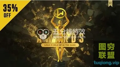 [AE模板]金色华丽高贵晚会活动颁奖典礼开场片头 Golden Awards Ce