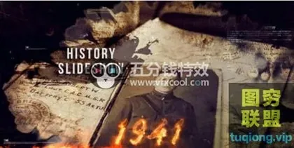 [AE模板]水墨遮罩历史图片介绍片头 The History