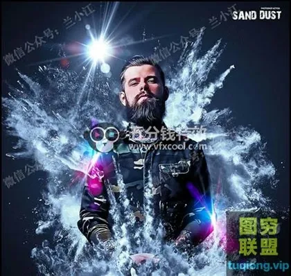 [PS插件]烟雾迸溅效果人像数字绘画艺术图像处理特效PS动作