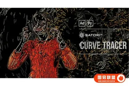 [AE/PR插件]中文汉化抽象线条轮廓描边视觉特效 Curve Tracer v1