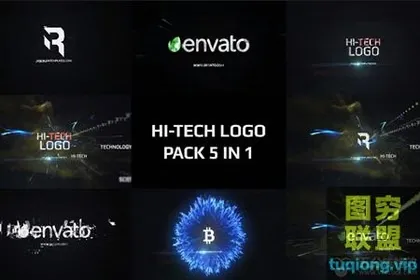 [AE模板]HUD电流科技高科技展示Logo动画 Hi Tech Logo Pac
