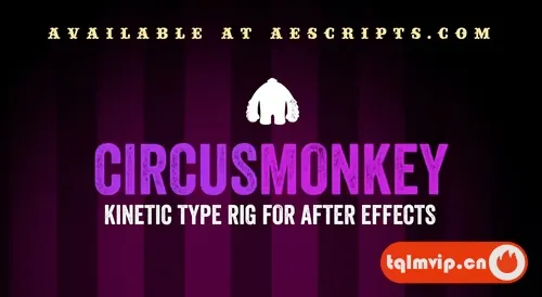 [AE脚本]个性动态文字排版3D翻转动画 CircusMonkey V1.12