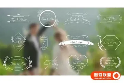 [AE/PR模板]12组浪漫小清新爱情婚礼文字标题动画 Wedding Title