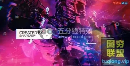 [AE模板] 信号损坏撕裂图片开场 Glitch Slideshow