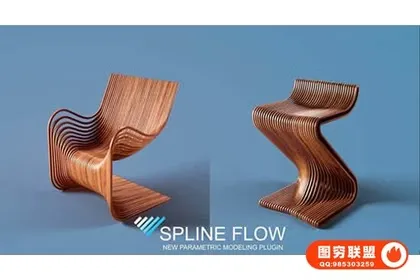 [3DS MAX插件]3DS MAX插件-复杂参数化曲线样条线模型生成工具 Spline Flow P