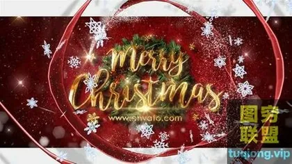 [AE模板]圣诞节包装模板片头开常规模板Magic Christmas Ribbo