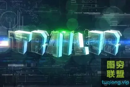 [AE模板]未来科技感HUD图形文字标题动画 Futuristic Trailer