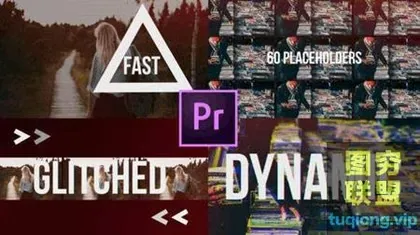 [PR模板]PR 模板 动态故障 标题动画抖动 GLITCH 动态[PR模板