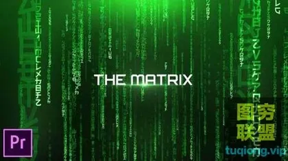 [PR预设]黑客帝国科技感矩阵背景文字标题展示 The Matrix