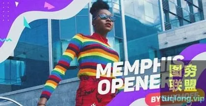 [AE模板]流体图形时尚视频栏目包装片头 Memphis Liquid