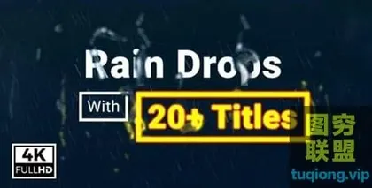 [AE模板]下雨玻璃水滴滑落文字标题动画 Rain Drops With Titl