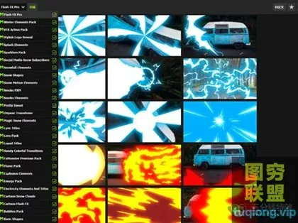 [AE/PR插件]AE-FXMonster31套二维卡通手绘流体火焰能量文字标题LOGO特效MG动
