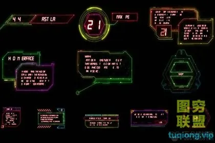 [FCPX插件]21组数字科技HUD界面未来赛博朋克风格文字标题动画