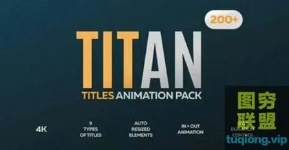 [AE模板]200组实用文字标题字幕动画 Titan – 200 Animated