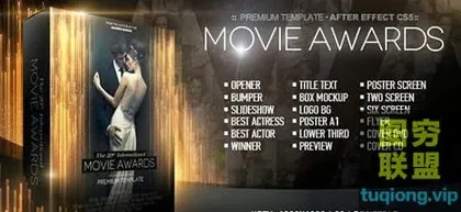 [AE模板]AE模板电影颁奖典礼晚会包装片头 Movie Awards Bundle