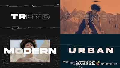 时尚文字视频城市动感片头FCPX模板-Urban Intro