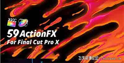 FCPX插件-59种卡通能量爆炸水流火焰烟雾元素MG动画效果
