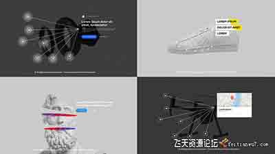 FCPX插件-78个呼出指示线条产品文字标题介绍箭头注释信息