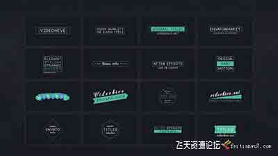 Premiere 模板16组文字标题动画 16 Minimal Titles