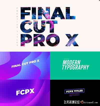 FCPX插件-25种创意时尚文字排版宣传标题视频效果广告海报