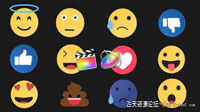 FCPX插件-13个社交网络对话聊天Emoijs表情动画+使用教程