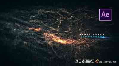 宇宙太空粒子银河文字标题片头 PhotoRealistic Galaxy Ti…
